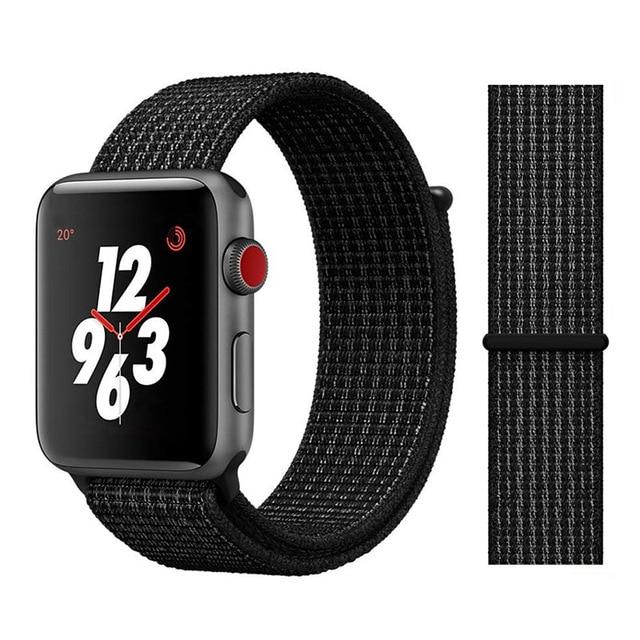 Nylon Sport Loop Soft for  iwatch Series 4/5/3/2/1 Breathable Replacement Watch Strap For Apple Watch Band 38mm/40mm/42 mm/44 mm