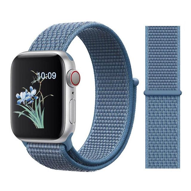 Nylon Sport Loop Soft for  iwatch Series 4/5/3/2/1 Breathable Replacement Watch Strap For Apple Watch Band 38mm/40mm/42 mm/44 mm