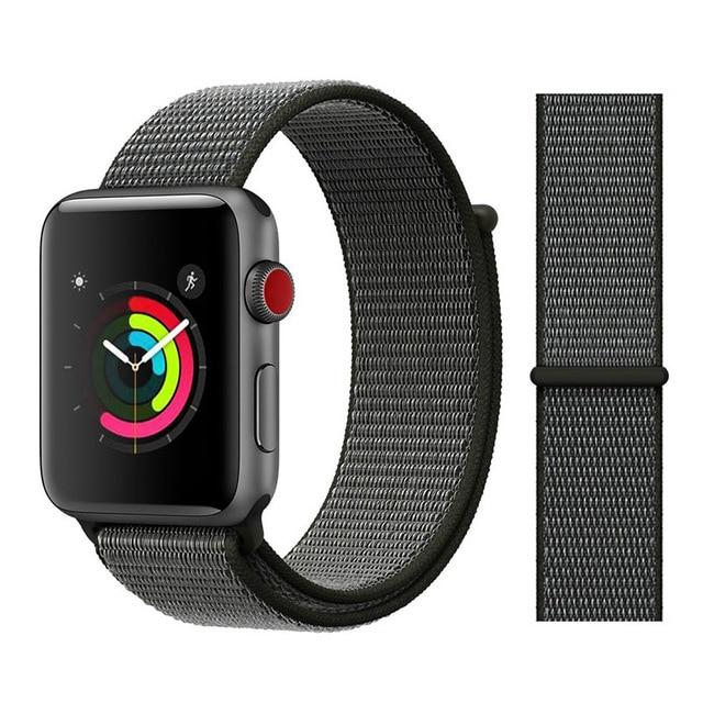 Nylon Sport Loop Soft for  iwatch Series 4/5/3/2/1 Breathable Replacement Watch Strap For Apple Watch Band 38mm/40mm/42 mm/44 mm