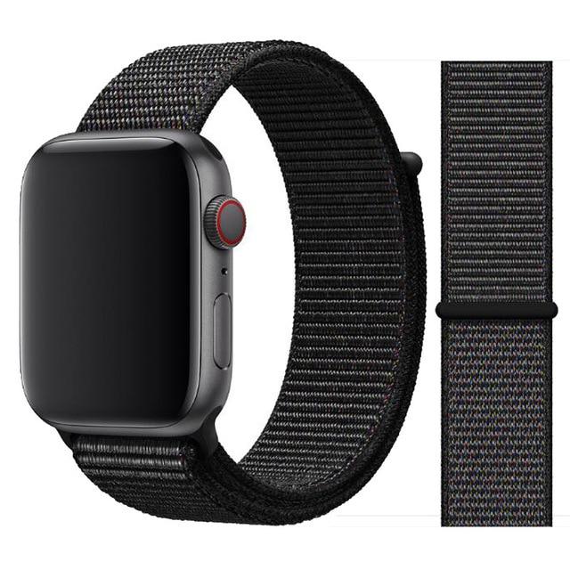 Nylon Sport Loop Soft for  iwatch Series 4/5/3/2/1 Breathable Replacement Watch Strap For Apple Watch Band 38mm/40mm/42 mm/44 mm