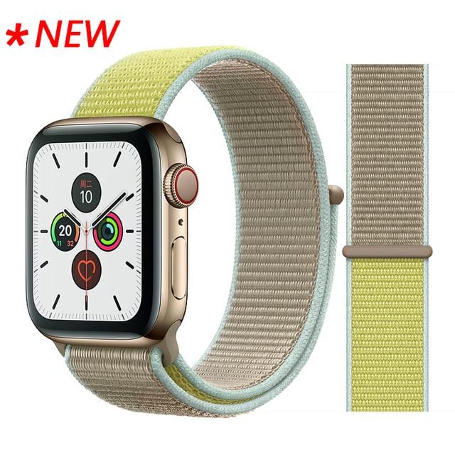 Nylon Sport Loop Soft for  iwatch Series 4/5/3/2/1 Breathable Replacement Watch Strap For Apple Watch Band 38mm/40mm/42 mm/44 mm