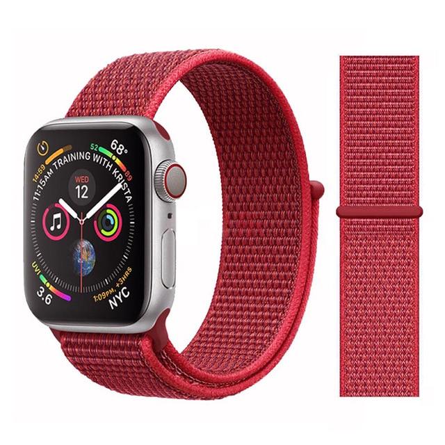 Nylon Sport Loop Soft for  iwatch Series 4/5/3/2/1 Breathable Replacement Watch Strap For Apple Watch Band 38mm/40mm/42 mm/44 mm