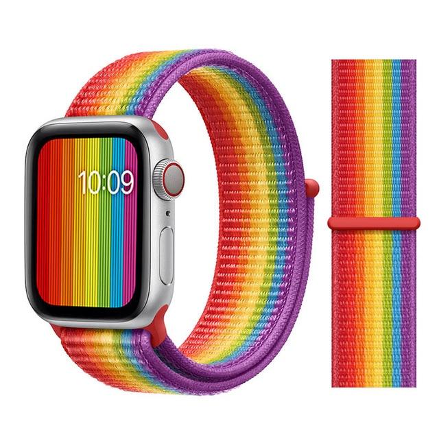 Nylon Sport Loop Soft for  iwatch Series 4/5/3/2/1 Breathable Replacement Watch Strap For Apple Watch Band 38mm/40mm/42 mm/44 mm