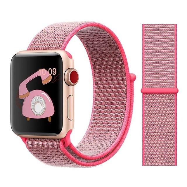 Nylon Sport Loop Soft for  iwatch Series 4/5/3/2/1 Breathable Replacement Watch Strap For Apple Watch Band 38mm/40mm/42 mm/44 mm