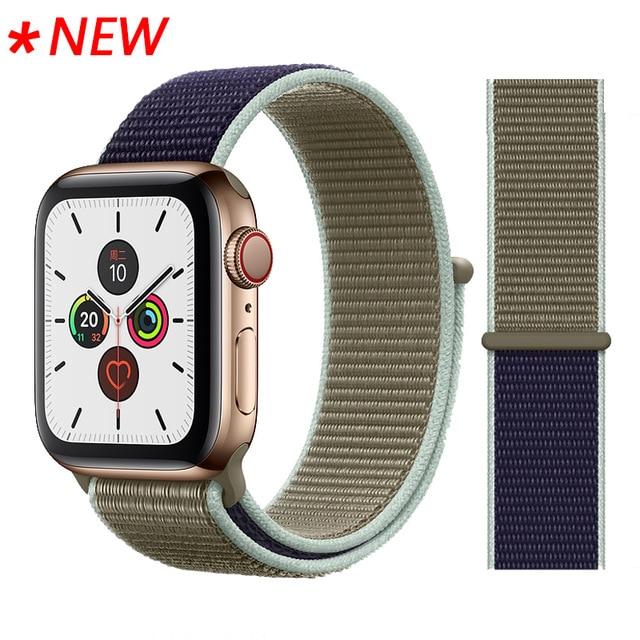 Nylon Sport Loop Soft for  iwatch Series 4/5/3/2/1 Breathable Replacement Watch Strap For Apple Watch Band 38mm/40mm/42 mm/44 mm