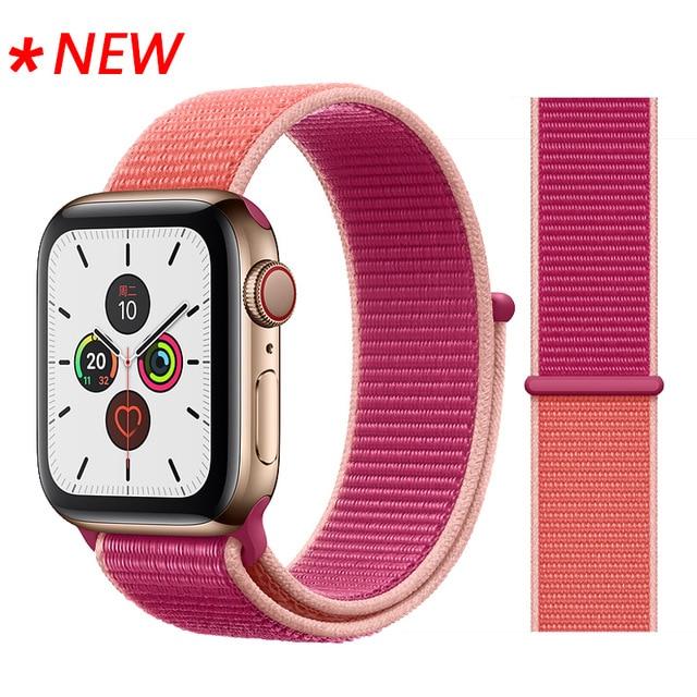 Nylon Sport Loop Soft for  iwatch Series 4/5/3/2/1 Breathable Replacement Watch Strap For Apple Watch Band 38mm/40mm/42 mm/44 mm