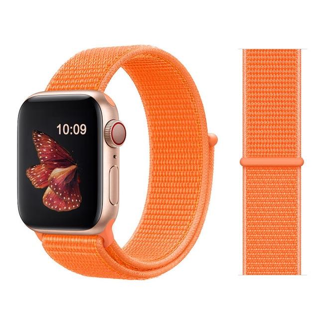 Nylon Sport Loop Soft for  iwatch Series 4/5/3/2/1 Breathable Replacement Watch Strap For Apple Watch Band 38mm/40mm/42 mm/44 mm