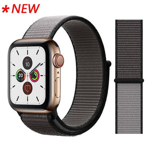 Nylon Sport Loop Soft for  iwatch Series 4/5/3/2/1 Breathable Replacement Watch Strap For Apple Watch Band 38mm/40mm/42 mm/44 mm