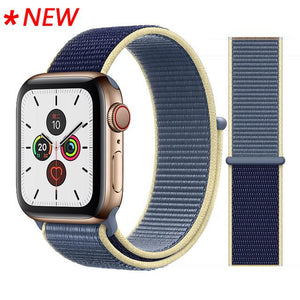 Nylon Sport Loop Soft for  iwatch Series 4/5/3/2/1 Breathable Replacement Watch Strap For Apple Watch Band 38mm/40mm/42 mm/44 mm