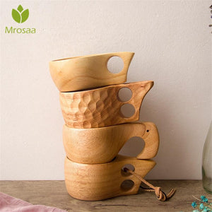 New Chinese Portable Wood Coffee Mug Rubber Wooden