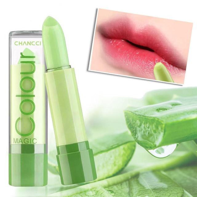 Natural Aloe Vera Lip Balm Temperature Color Changing Long Lasting Moisturizing Lipstick Makeup Lips Protection Makeup