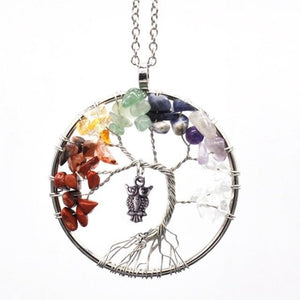 7 Chakra Quartz Natural Stone Tree of Life pendulum Pendant