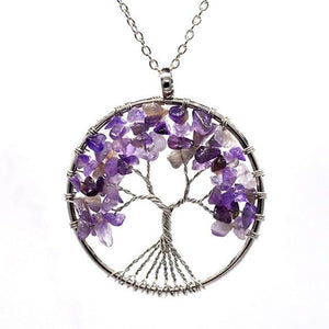 7 Chakra Quartz Natural Stone Tree of Life pendulum Pendant