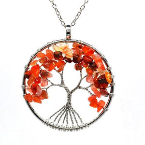 7 Chakra Quartz Natural Stone Tree of Life pendulum Pendant