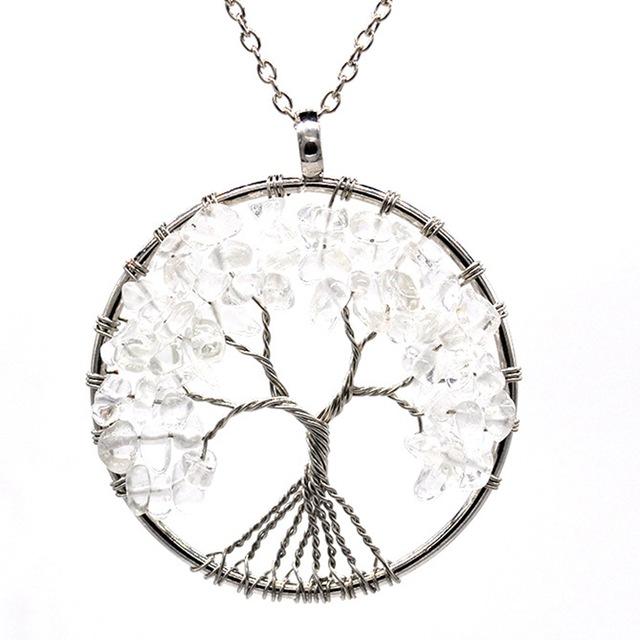 7 Chakra Quartz Natural Stone Tree of Life pendulum Pendant