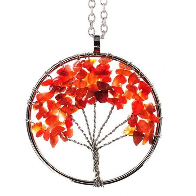 7 Chakra Quartz Natural Stone Tree of Life pendulum Pendant