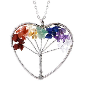 7 Chakra Quartz Natural Stone Tree of Life pendulum Pendant