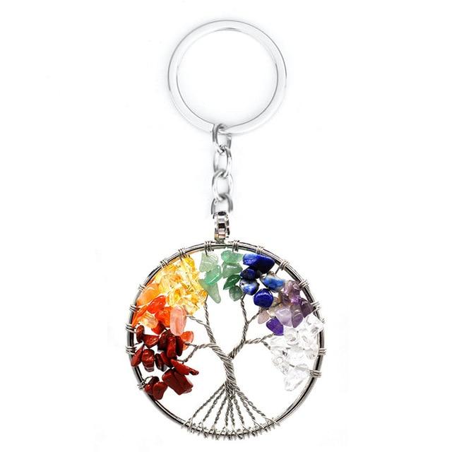 7 Chakra Quartz Natural Stone Tree of Life pendulum Pendant