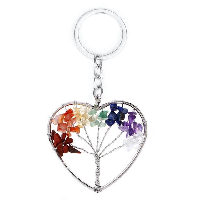 7 Chakra Quartz Natural Stone Tree of Life pendulum Pendant