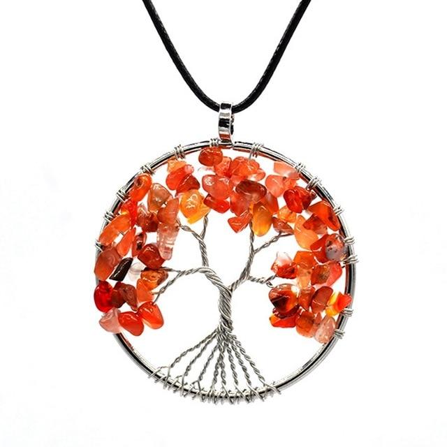 7 Chakra Quartz Natural Stone Tree of Life pendulum Pendant