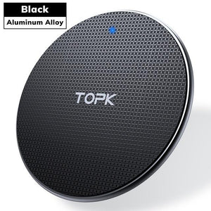 TOPK Wireless Charger for iPhone Xs Max X 8 Plus 10W Fast Charging Pad for Samsung Note 9 Note 8 S10 Plus