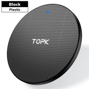 TOPK Wireless Charger for iPhone Xs Max X 8 Plus 10W Fast Charging Pad for Samsung Note 9 Note 8 S10 Plus