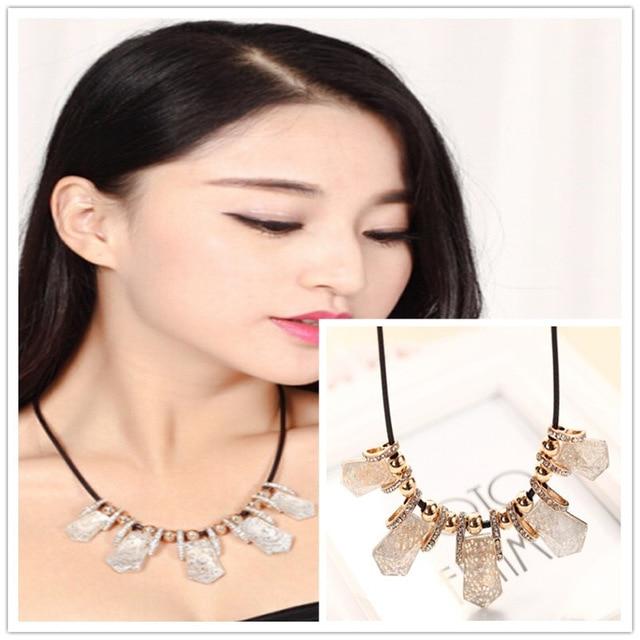 Collier Femme Long Gray Crystal Necklaces & Pendants for Women