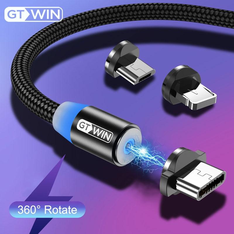 GTWIN 1m 2m 3m Magnetic Cable Micro usb Type C Fast Charging Microusb Type-C Magnetic Charge usb c For iphone 11 X Xr usb cable