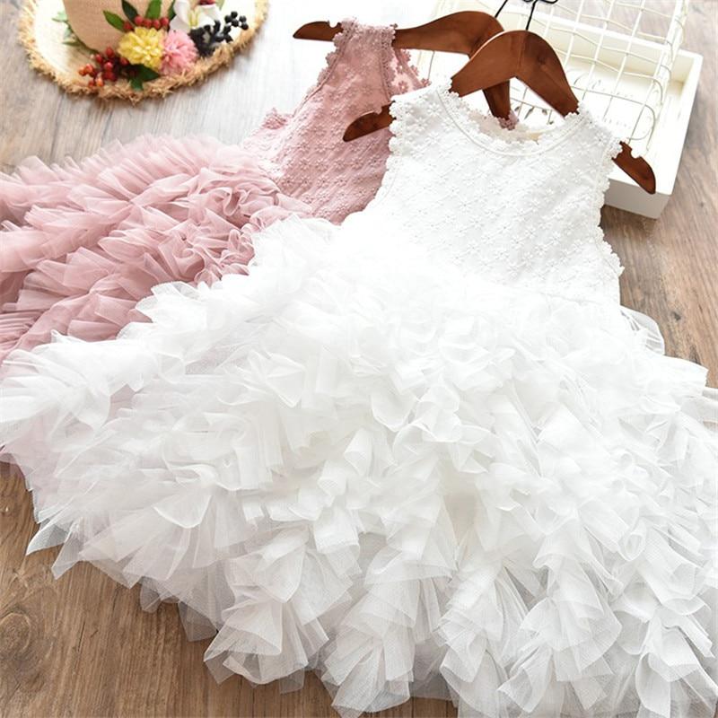 Children Formal Clothes Kids Fluffy Cake Smash Dress Girls Clothes