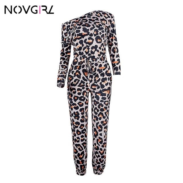 Novgirl Camouflage Leopard Plaid Cotton Jumpsuit For Women Pocket Drawstring Casual Loose Rompers Streetwear Women Jumpsuit