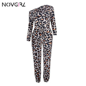 Novgirl Camouflage Leopard Plaid Cotton Jumpsuit For Women Pocket Drawstring Casual Loose Rompers Streetwear Women Jumpsuit