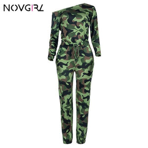 Novgirl Camouflage Leopard Plaid Cotton Jumpsuit For Women Pocket Drawstring Casual Loose Rompers Streetwear Women Jumpsuit