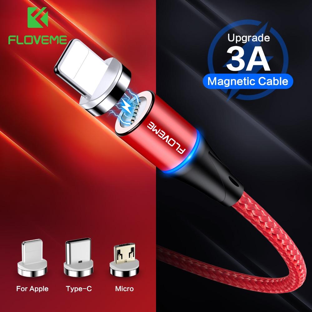 FLOVEME Magnetic Charger Micro Usb Cable For iphone Usb Type C Fast Charging Adapter Magnet Charger Wire For Samsung Xiaomi Cord