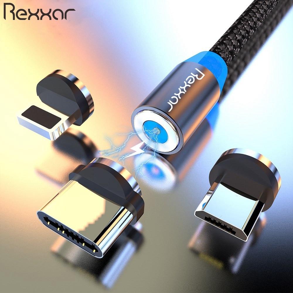 1M 2M Magnetic USB Cable Micro USB Type C Charger Cable Fast Charging For iPhone XS Max Samsung Charge Magnet Android Phone Cord