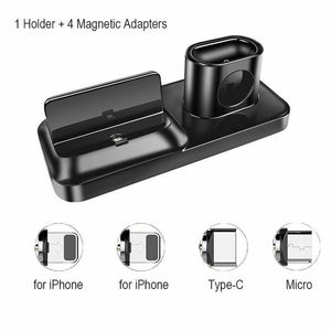 Magnetic Phone Charger Dock Holder Cradle 3 IN 1 for iPhone 11 Airpods Apple Watch iWatch Series 1 2 3 4 5 Charger Holder Cradle