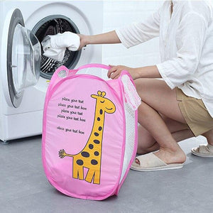 Laundry Basket Sundries Organizer Folding Cartoon Large Capacity Printing Dirty Clothes Bucket Storage Holder Kids Toys Sundries