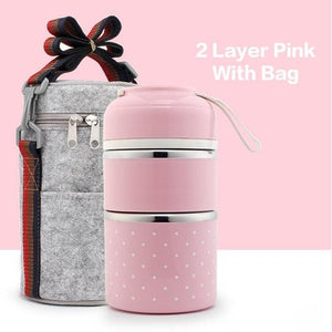 WORTHBUY AS Drop Shipping Japanese Portable Lunch Box For Kids School Stainless Steel Bento Box Leak-Proof Food Container