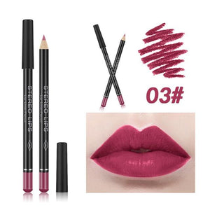 12 Colors Matte Lip Liner Pen Waterproof Smooth Lipstick Pencil Lip Tint Sexy Batom Lasting Pigments Lip Makeup Cosmetic TSLM2