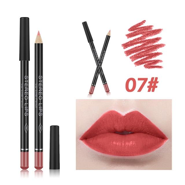 12 Colors Matte Lip Liner Pen Waterproof Smooth Lipstick Pencil Lip Tint Sexy Batom Lasting Pigments Lip Makeup Cosmetic TSLM2