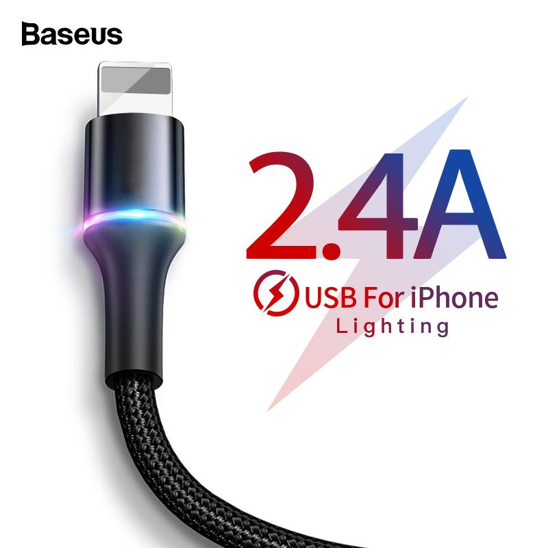 Baseus USB Cable For iPhone Charger Fast Charging Mobile Phone Cable For iPhone Xs Max Xr X 11 8 7 6 6S 5 5S iPad Wire Cord 3m