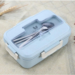 Microwave Lunch Box Wheat Straw Dinnerware Food Storage Container Children Kids School Office Portable Bento Box Lunch Bag