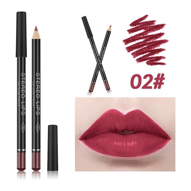 12Color Professional Lipstick Pencil Lip Liner Waterproof Makeup Lip Long Lasting Smooth Lip Liner Pencil Cosmetics Makeup Pen