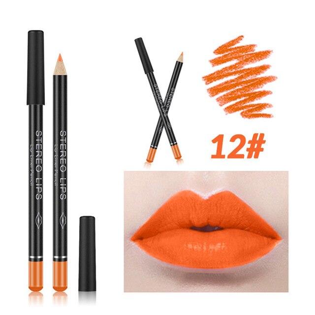 12Color Professional Lipstick Pencil Lip Liner Waterproof Makeup Lip Long Lasting Smooth Lip Liner Pencil Cosmetics Makeup Pen