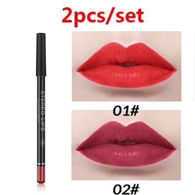 12Color Professional Lipstick Pencil Lip Liner Waterproof Makeup Lip Long Lasting Smooth Lip Liner Pencil Cosmetics Makeup Pen