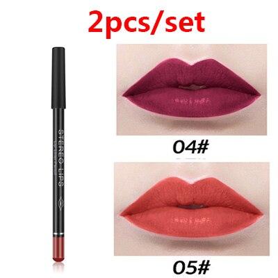 12Color Professional Lipstick Pencil Lip Liner Waterproof Makeup Lip Long Lasting Smooth Lip Liner Pencil Cosmetics Makeup Pen