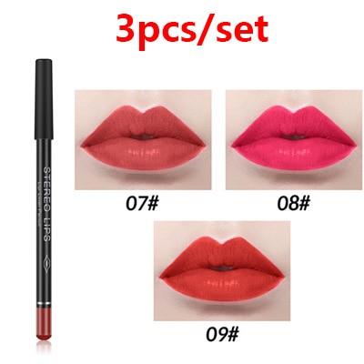 12Color Professional Lipstick Pencil Lip Liner Waterproof Makeup Lip Long Lasting Smooth Lip Liner Pencil Cosmetics Makeup Pen