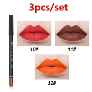 12Color Professional Lipstick Pencil Lip Liner Waterproof Makeup Lip Long Lasting Smooth Lip Liner Pencil Cosmetics Makeup Pen