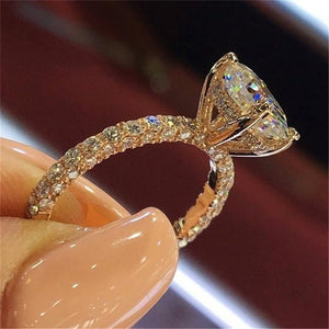 VKME accepts custom jewelry crystal ring set European and American inlaid rhinestone fashion pair ring female party gift