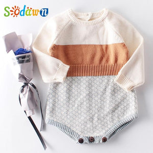 Sodawn Spring Autumn Fashion Baby Girls Clothes Long Sleeve Knit Sweater+Shorts Sets