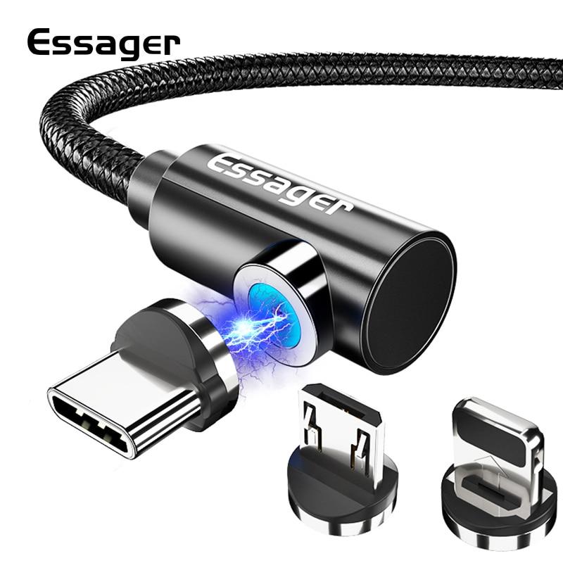 Essager Magnetic Micro USB Cable For iPhone Samsung Fast Charging Data Wire Cord Magnet Charger USB Type C Mobile Phone Cable